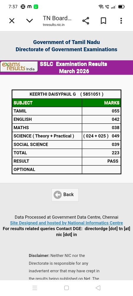 Keerthi 10th results 2026
